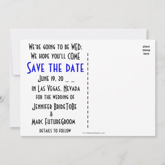 Las Vegas Weddings Save the Date (Achterkant)