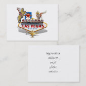 Las Vegas Welcome Bord Visitekaartje (Voorkant / Achterkant)