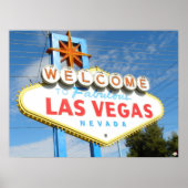 Las Vegas Welcome Sign Closeup Poster Print (Voorkant)