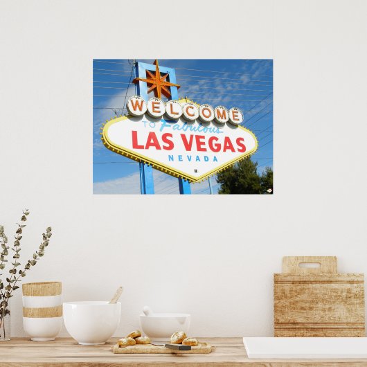 Las Vegas Welcome Sign Closeup Poster Print (Keuken)