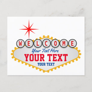 Las Vegas Welcome Sign Jouw tekst Feestdagenkaart
