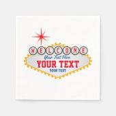 Las Vegas Welcome Sign Jouw tekst Napkins Servet (Voorkant)