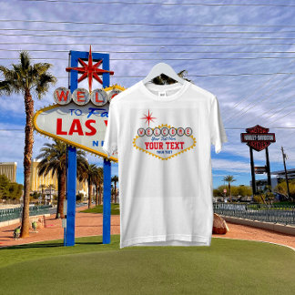 Las Vegas Welcome Sign Jouw tekst T-shirt
