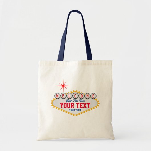 Las Vegas Welcome Sign Jouw tekst Tote Bag (Voorkant)