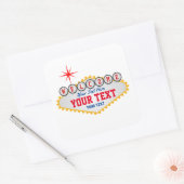 Las Vegas Welcome Sign Jouw tekst Vierkante Sticker (Envelop)