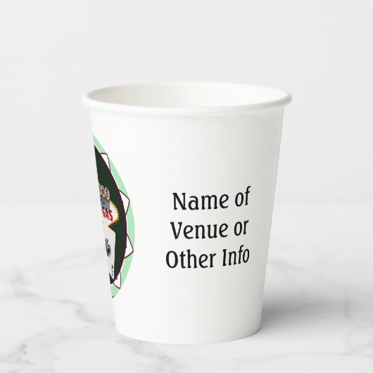 Las Vegas Welcome Sign Poker Chip Papieren Bekers (Achterkant)