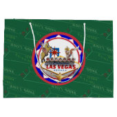 Las Vegas Welcome Sign Red & Blue Poker Chip Groot Cadeauzakje (Achterkant)