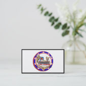 Las Vegas Welcome Sign Red & Blue Poker Chip Visitekaartje (Staand voorkant)