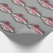 Las Vegas Welcome Sign Silver Gray Cadeaupapier (Hoek)