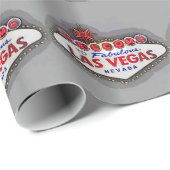 Las Vegas Welcome Sign Silver Gray Cadeaupapier (Rol Hoek)