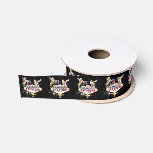 Las Vegas Welkom Bord Grosgrain Lint (Spoel)
