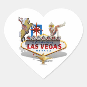 Las Vegas Welkom Bord Hart Sticker