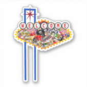 Las Vegas Welkomstbord - Gamblers Delight Sticker (Voorkant)