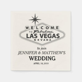 Las Vegas Welkomstbord Gepersonaliseerde bruiloft Servetten
