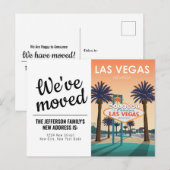 Las Vegas Welkomstbord Sunset  We hebben verhuisd Briefkaart (Voorkant / Achterkant)