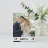 Las Vegas with Photo Wedding Bedankt Briefkaart (Staand voorkant)