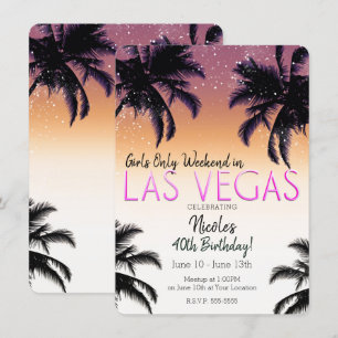 Las Vegas Zomer Meisjes Weekend Verjaardagsfeestje Kaart