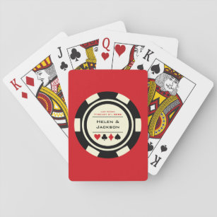 Las Vegas zwart crème wit poker chip bruiloft Pokerkaarten