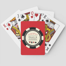 Las Vegas zwart crème wit poker chip bruiloft Pokerkaarten