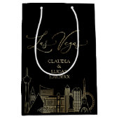 Las Vegas Zwart en Gouden Bruiloft Medium Cadeauzakje (Voorkant)