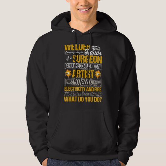 Las voor mannen Funding Welding Gezegde Artist van Hoodie (Voorkant)