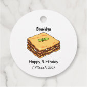 Lasagna cartoon illustratie bedankjes labels (Achterkant)