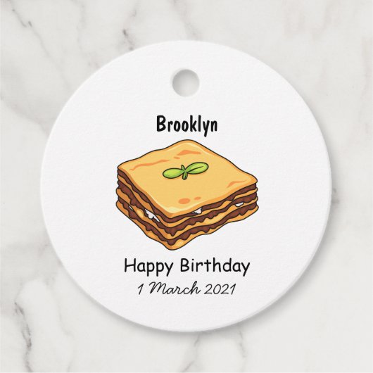 Lasagna cartoon illustratie bedankjes labels (Voorkant)