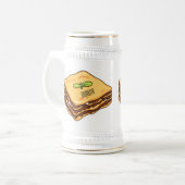 Lasagna cartoon illustratie bierpul (Voorkant links)