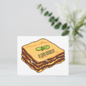 Lasagna cartoon illustratie briefkaart (Staand voorkant)