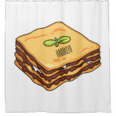 Lasagna cartoon illustratie douchegordijn (Voorkant)