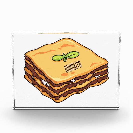 Lasagna cartoon illustratie fotoblokken (Voorkant)