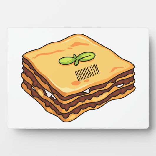 Lasagna cartoon illustratie fotoplaat (voorkant)