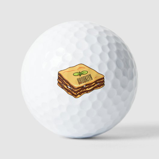 Lasagna cartoon illustratie golfballen (Voorkant)