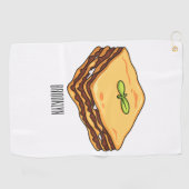 Lasagna cartoon illustratie golfhanddoek (Horizontaal)