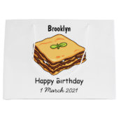 Lasagna cartoon illustratie groot cadeauzakje (Voorkant)