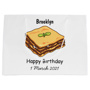 Lasagna cartoon illustratie groot cadeauzakje