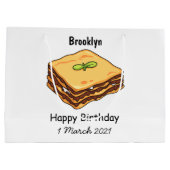 Lasagna cartoon illustratie groot cadeauzakje (Achterkant)
