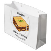 Lasagna cartoon illustratie groot cadeauzakje (Achterkant Gekanteld)