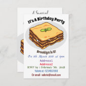 Lasagna cartoon illustratie kaart (Voorkant / Achterkant)