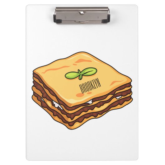 Lasagna cartoon illustratie klembord (Voorkant)