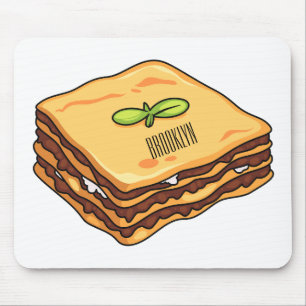 Lasagna cartoon illustratie muismat