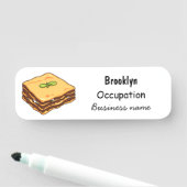 Lasagna cartoon illustratie naamplaatje (In situ)