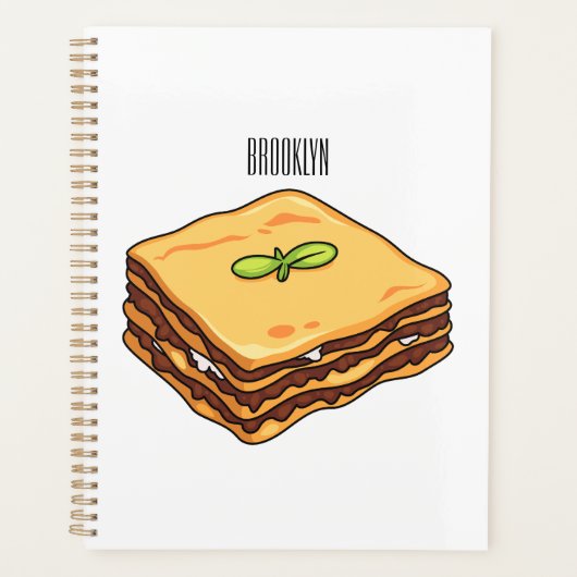 Lasagna cartoon illustratie planner (Voorkant)