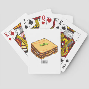 Lasagna cartoon illustratie pokerkaarten