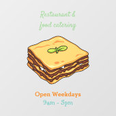 Lasagna cartoon illustratie raamsticker (Vel)