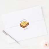 Lasagna cartoon illustratie ronde sticker (Envelop)