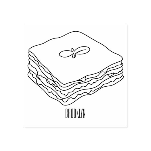 Lasagna cartoon illustratie rubberstempel (Afrduk)