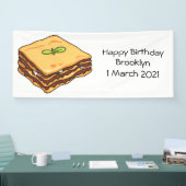 Lasagna cartoon illustratie spandoek (Beurs)