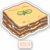 Lasagna cartoon illustratie sticker (Voorkant)