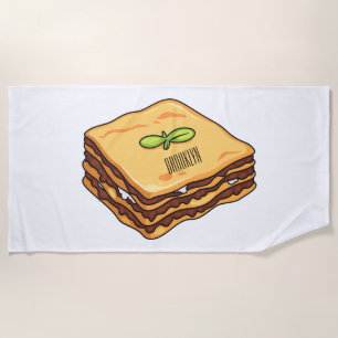 Lasagna cartoon illustratie strandlaken